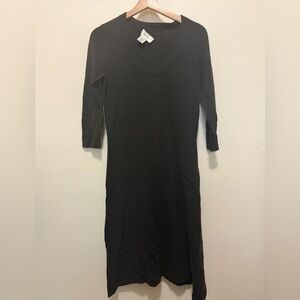 Neiman Marcus Brown 3/4 Sleeve 100% Cashmere Dress Sz Small